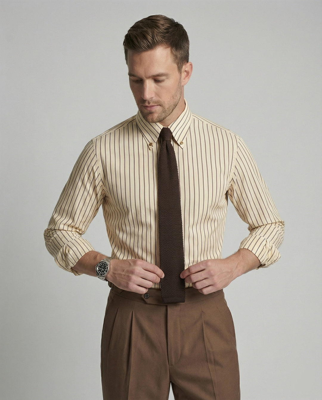 Herren Langarmhemden Business Slim