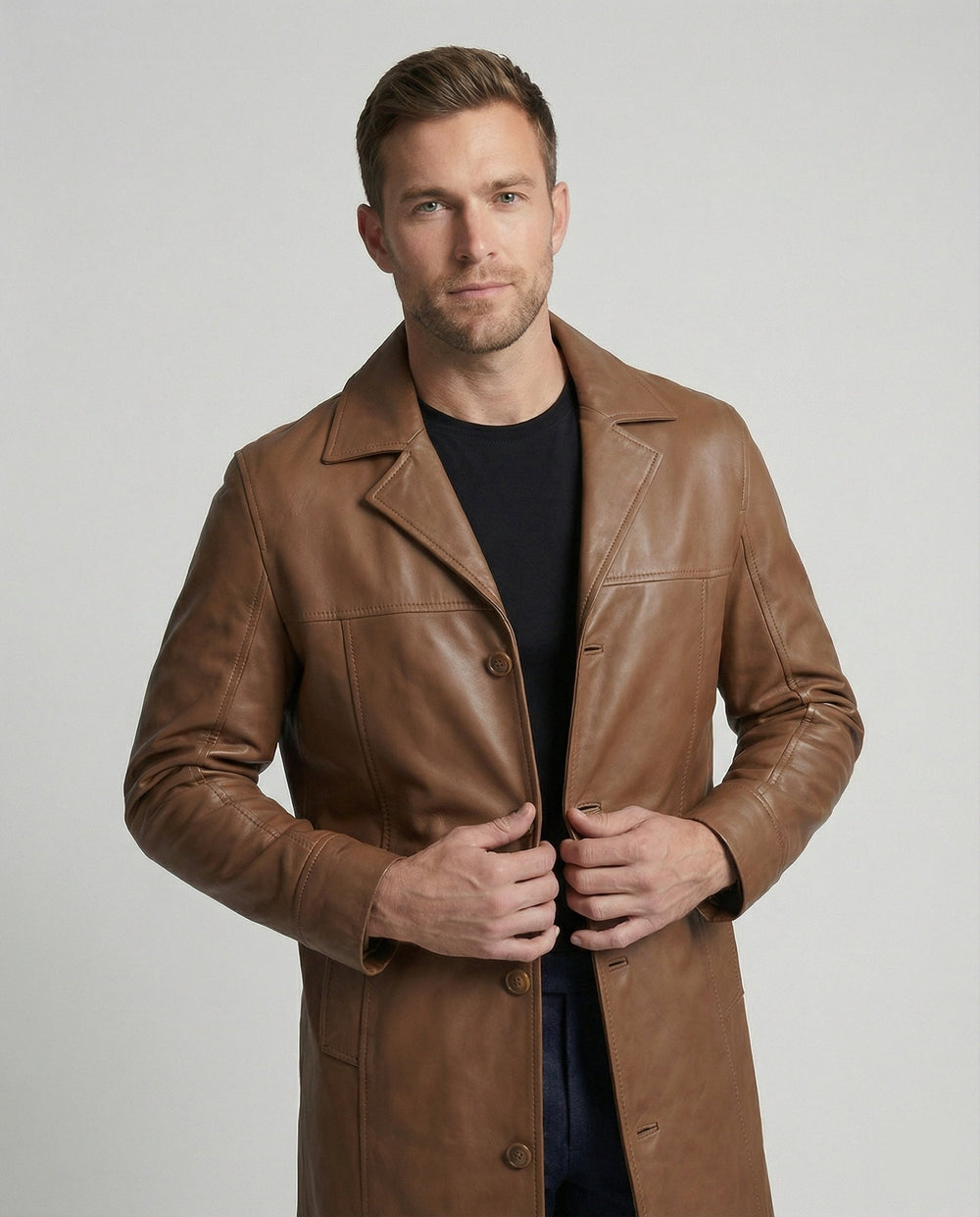 Kunstleder Wintermantel Herren