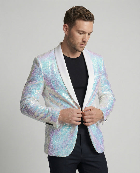Glamouröser Pailletten Blazer Herren