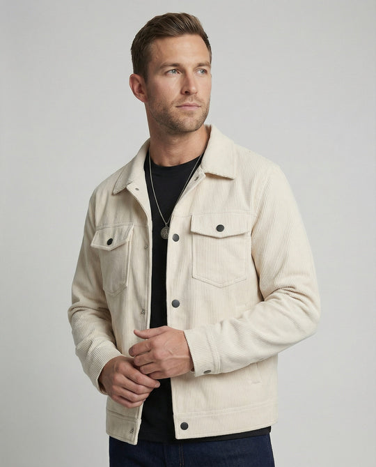Cord Überhemdjacke Mit Druckknöpfen Herren