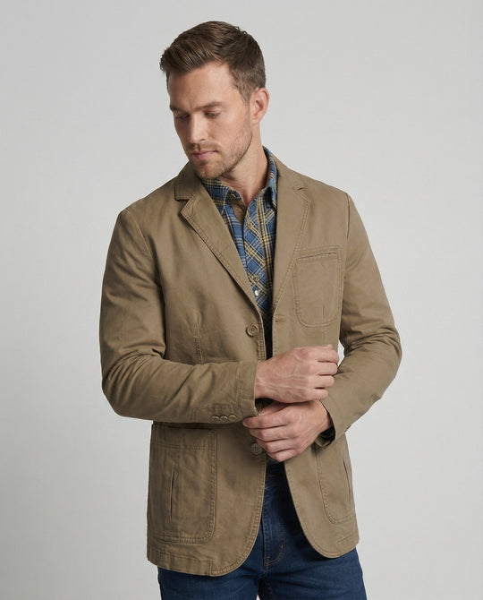 Herren Blazer Herren Baumwolle leger