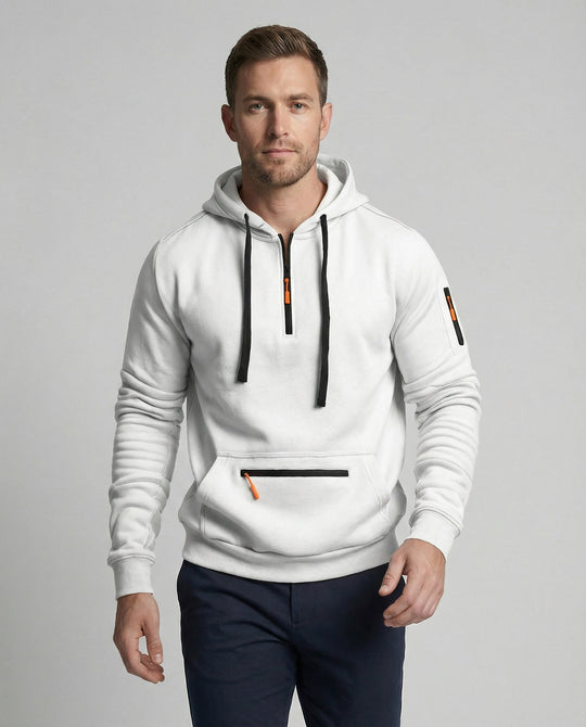 Herren sportlicher Hoodie mit praktischen Reißverschlusstaschen und verstellbarem Kapuzenzug