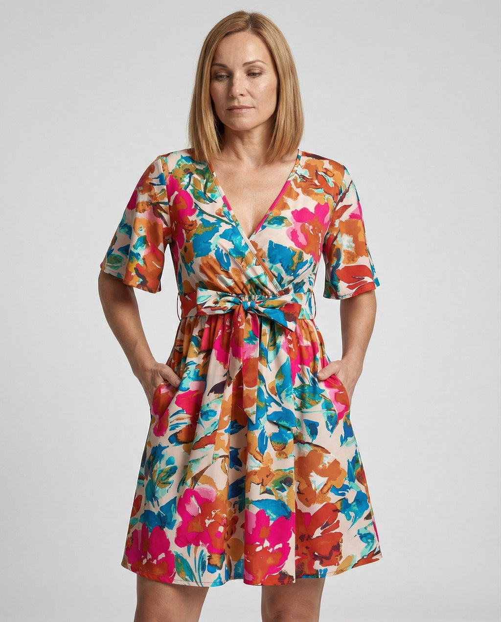 Sommerkleid Damen Kurz Volant