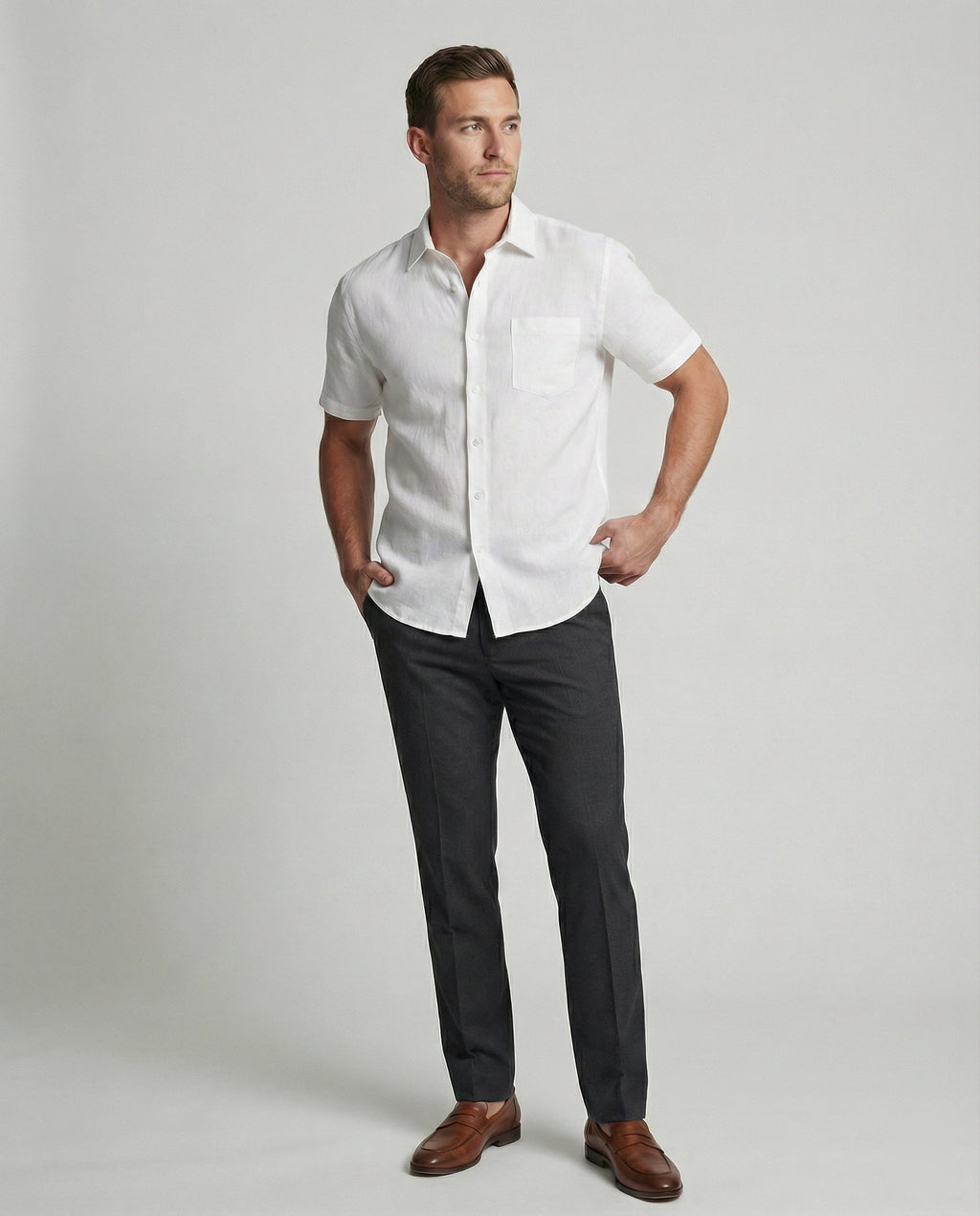 Kurzarm Hawaiihemd Herren Palmenprint
