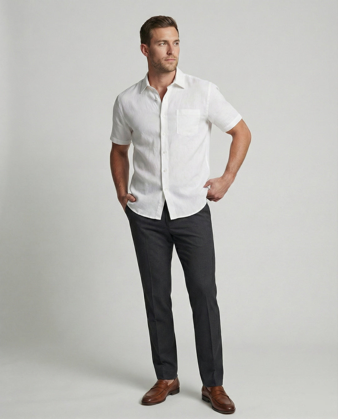 Kurzarm Hawaiihemd Herren Palmenprint