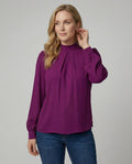 Damen elegante Bluse mit Stehkragen