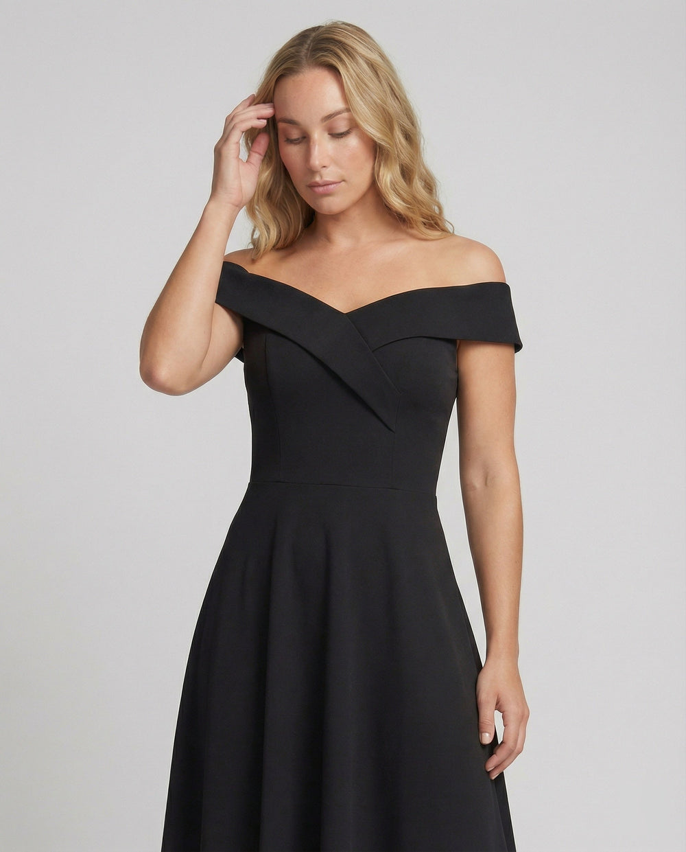 Elegantes Off-Shoulder Langes Catwalk Abendkleid