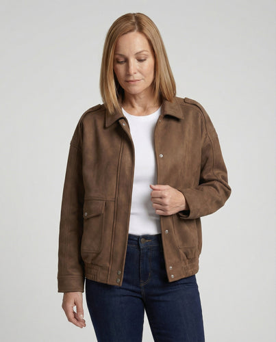 Freizeitkleidung Damen Samtjacke Locker