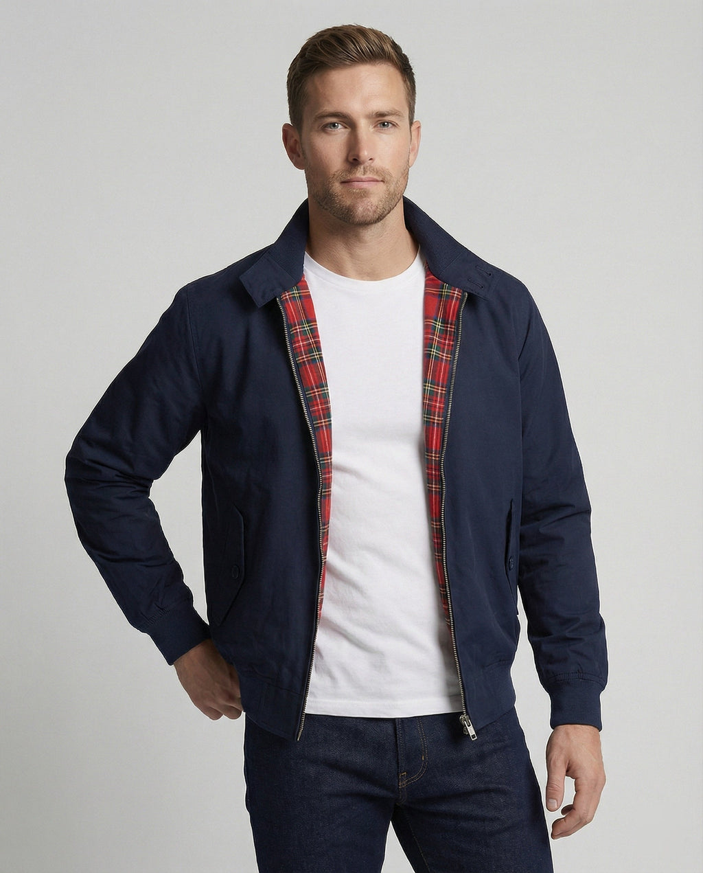 Herren Harrington-Jacke mit Reißverschluss