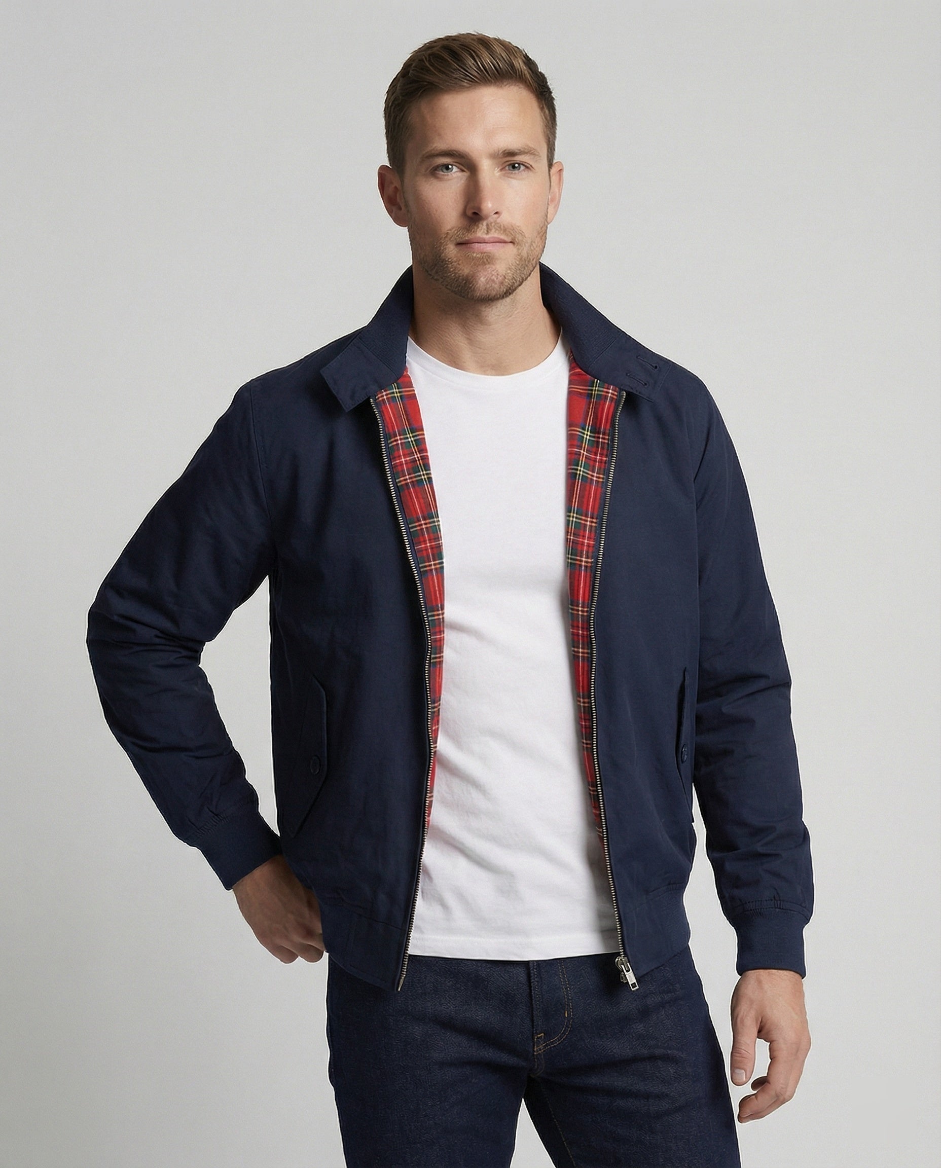 Herren Harrington-Jacke mit Reißverschluss