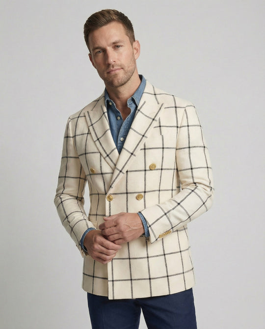 Herren Karoblazer – Herren Blazer mit doppelter Knopfleiste