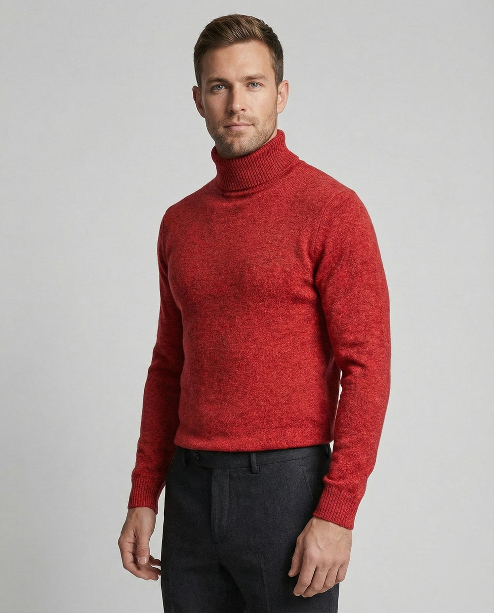Herren Rollkragenpullover aus weichem Merinowolle
