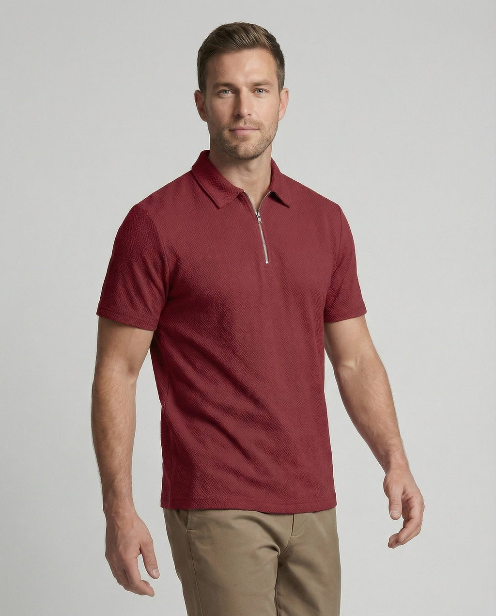 Herren Poloshirt mit Reißverschluss