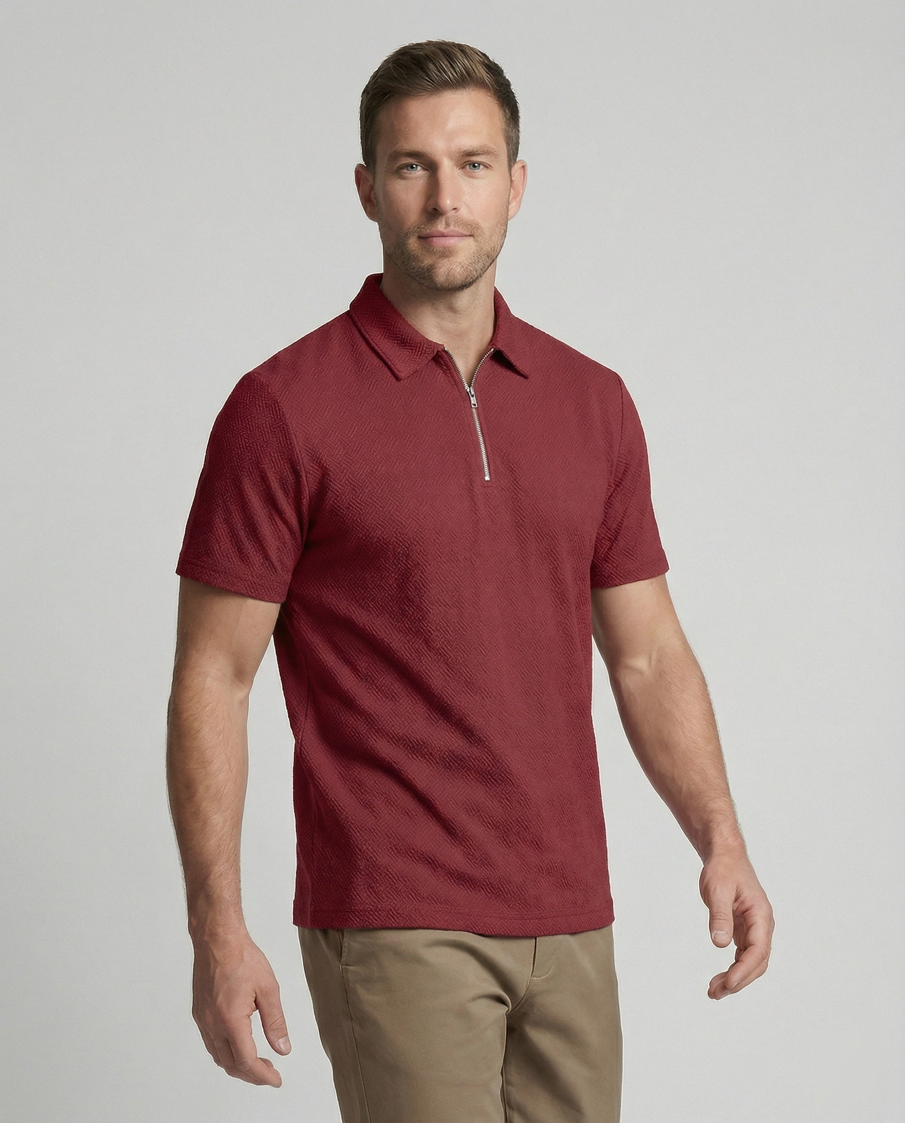 Herren Poloshirt mit Reißverschluss