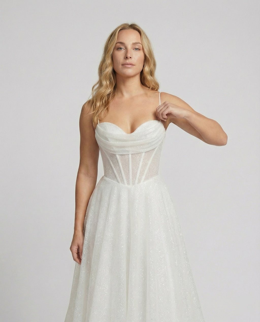 Glitter Ballkleid mit Schnürung
