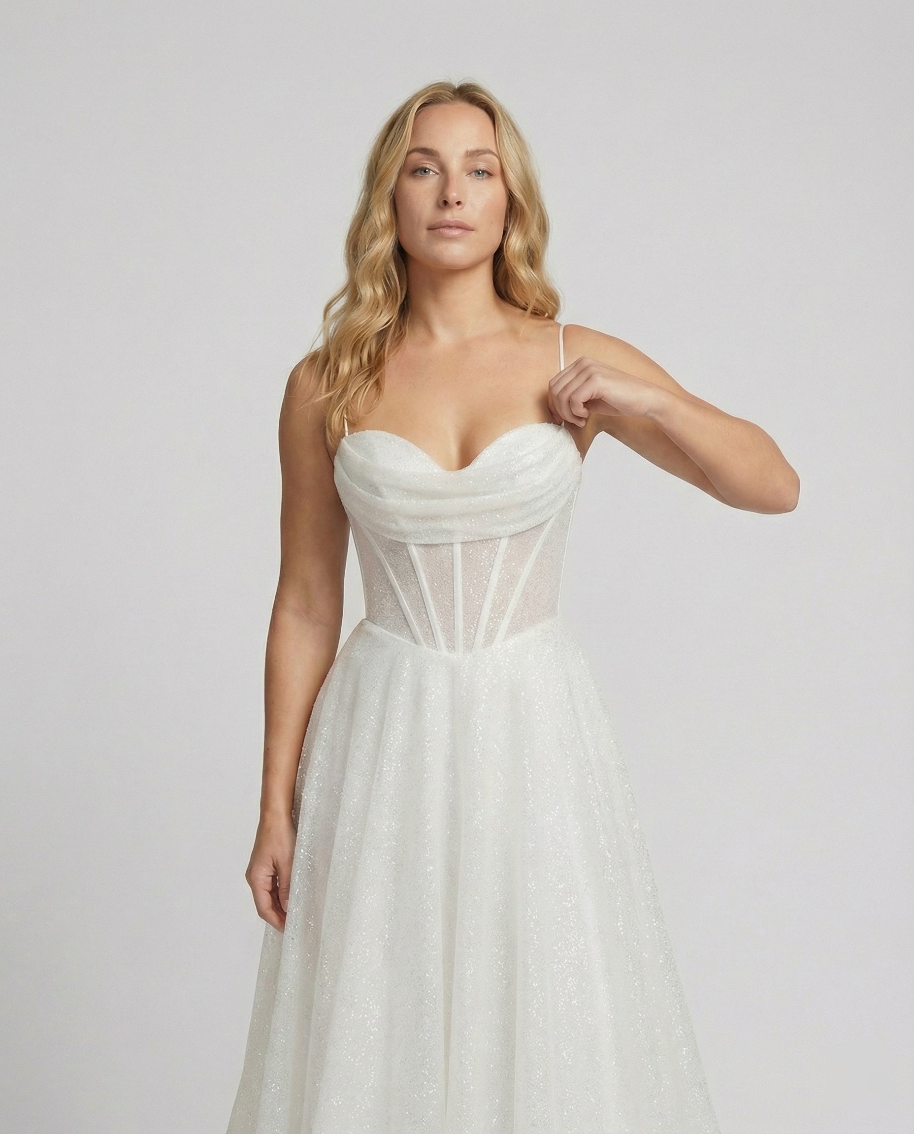 Glitter Ballkleid mit Schnürung