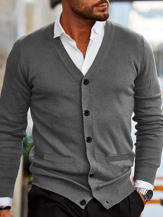 Ausschnitt Herren Strickjacke Pullover