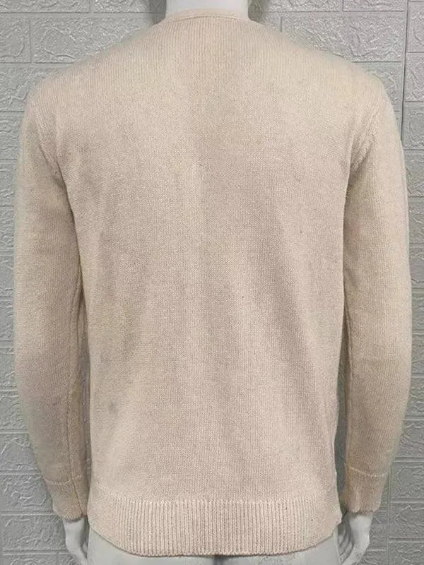 Ausschnitt Herren Strickjacke Pullover