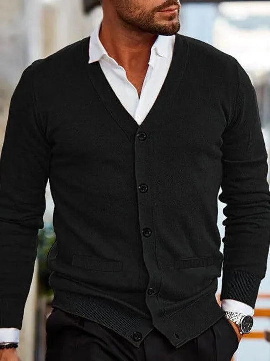 Ausschnitt Herren Strickjacke Pullover