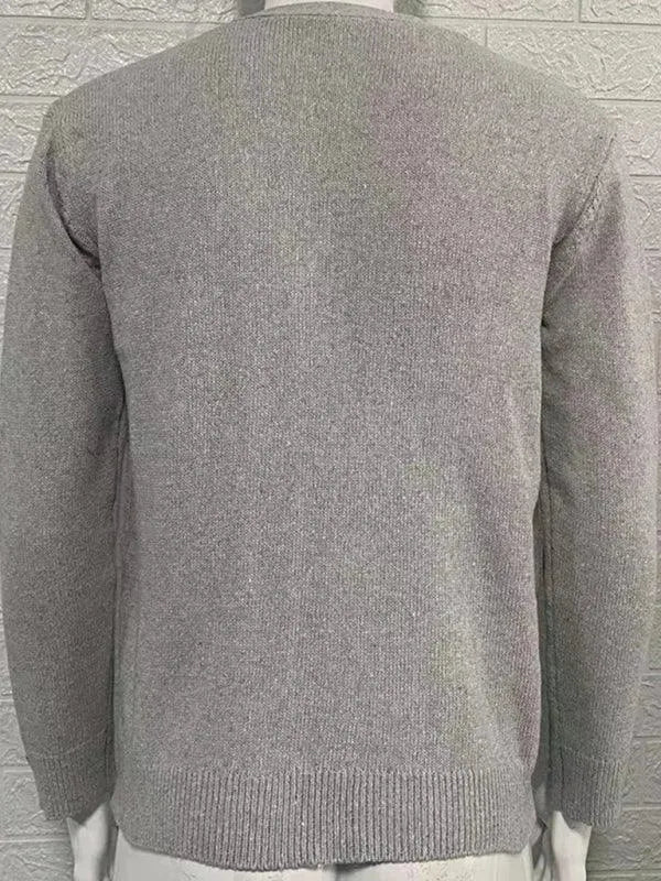Ausschnitt Herren Strickjacke Pullover