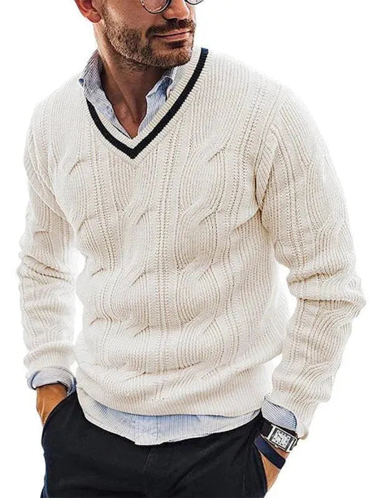 Ausschnitt Slim Fit Herren Pullover Sweatshirt