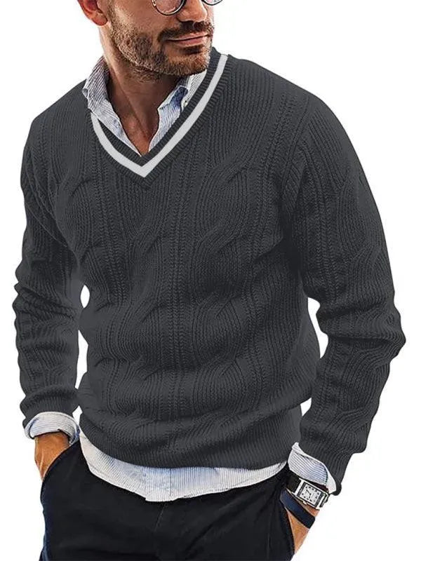 Ausschnitt Slim Fit Herren Pullover Sweatshirt