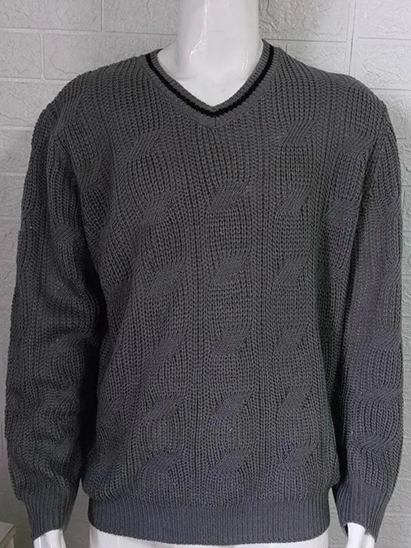 Ausschnitt Slim Fit Herren Pullover Sweatshirt