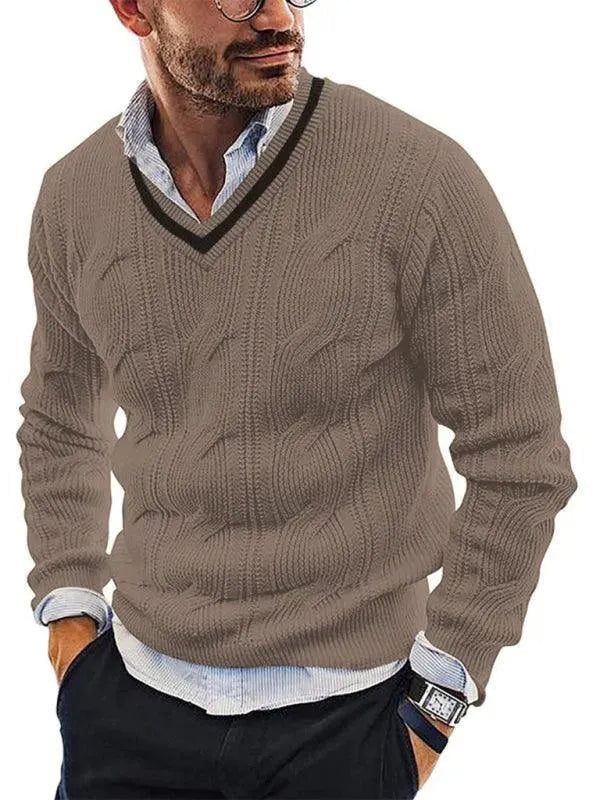 Ausschnitt Slim Fit Herren Pullover Sweatshirt