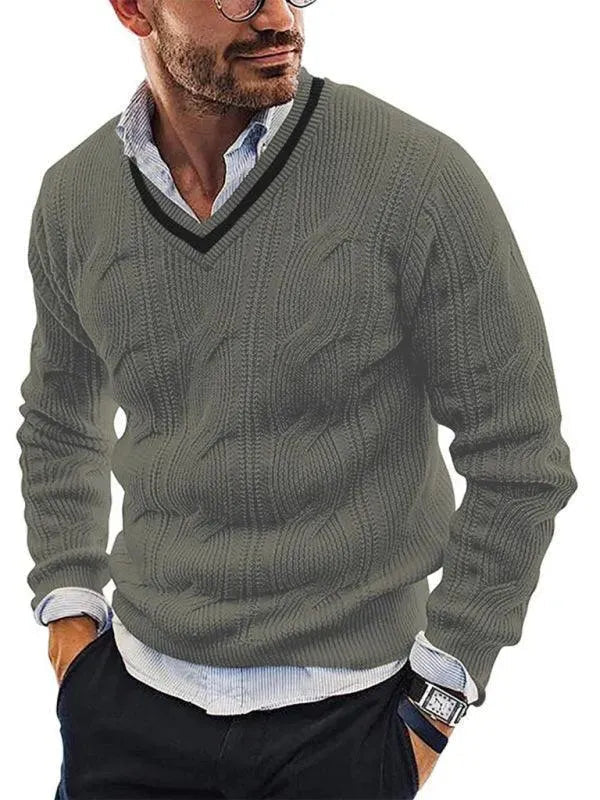 Ausschnitt Slim Fit Herren Pullover Sweatshirt