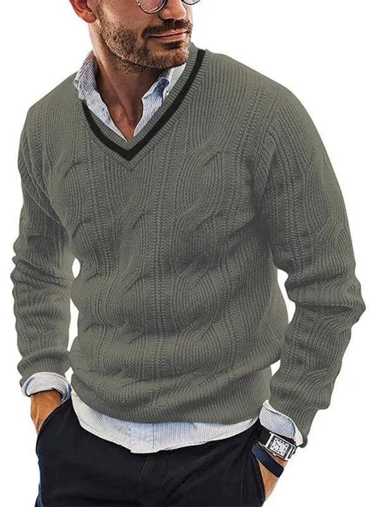 Ausschnitt Slim Fit Herren Pullover Sweatshirt