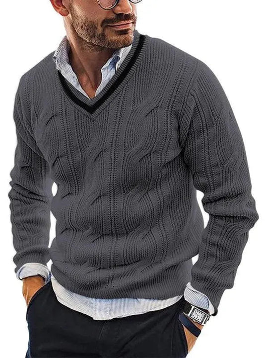 Ausschnitt Slim Fit Herren Pullover Sweatshirt