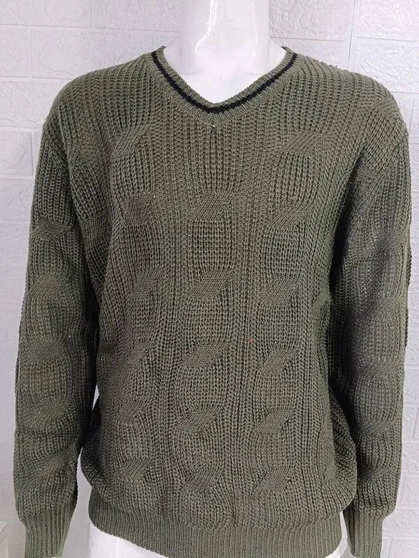 Ausschnitt Slim Fit Herren Pullover Sweatshirt