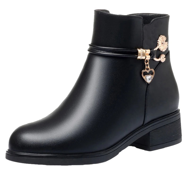 Weiche Damen Strass Stiefel Lederstil Shopnory