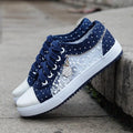 Flache Schuhe mit Spitzenkante