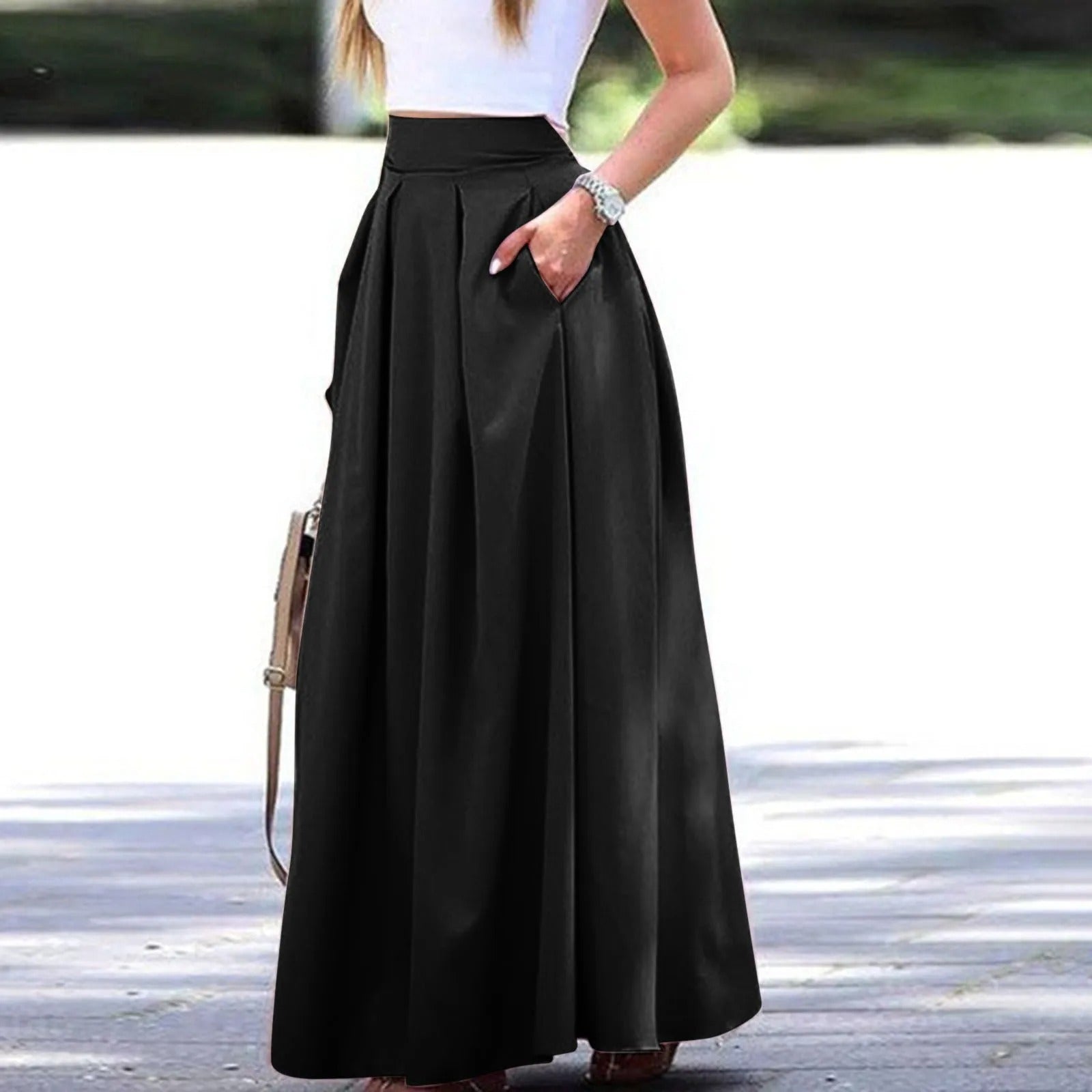 Plissierter Rock mit Hoher Taille