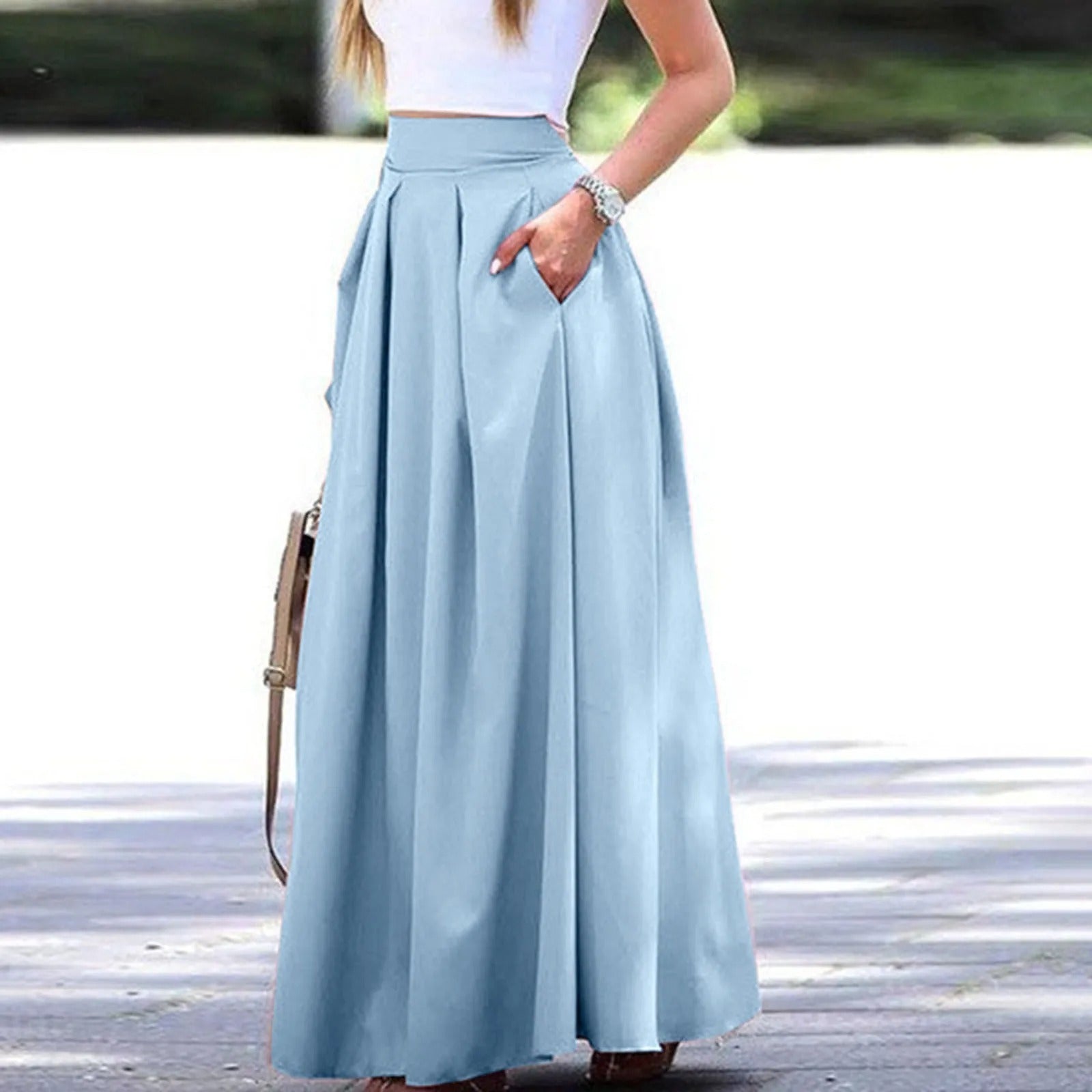 Plissierter Rock mit Hoher Taille