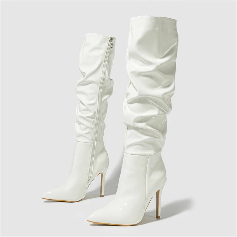 Frauen Über-den-Knie Stiefel Leder Stil