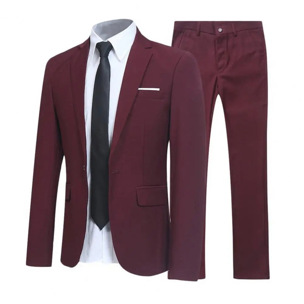 Locker Geschnittenes Anzug Satz mit Revers Blazer und Hose für Männer