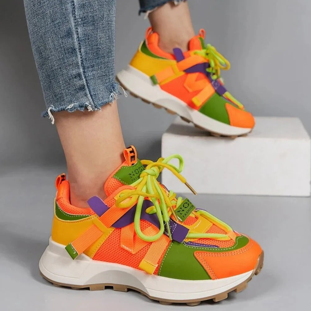 Damen Atmungsaktive Bunte Sneakers Shopnory