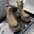 Damen Lederstiefel mit Chunky Plateau & Trendigem Design