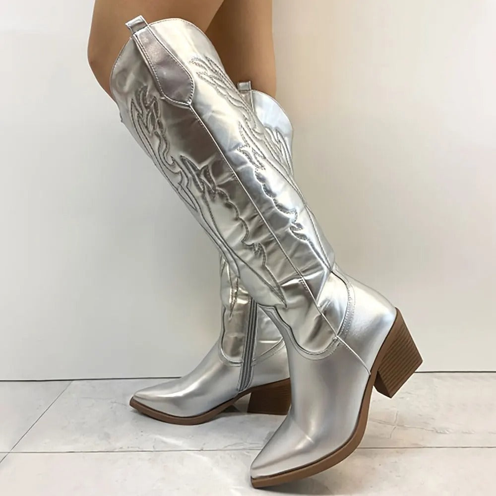Robuste Cowboystiefel Bis Zum Knie