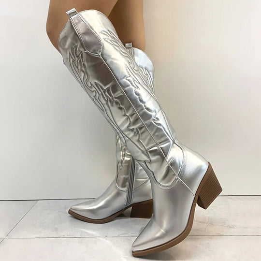 Robuste Cowboystiefel Bis Zum Knie