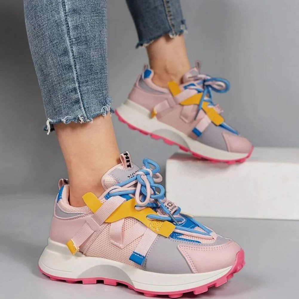 Damen Atmungsaktive Bunte Sneakers Shopnory