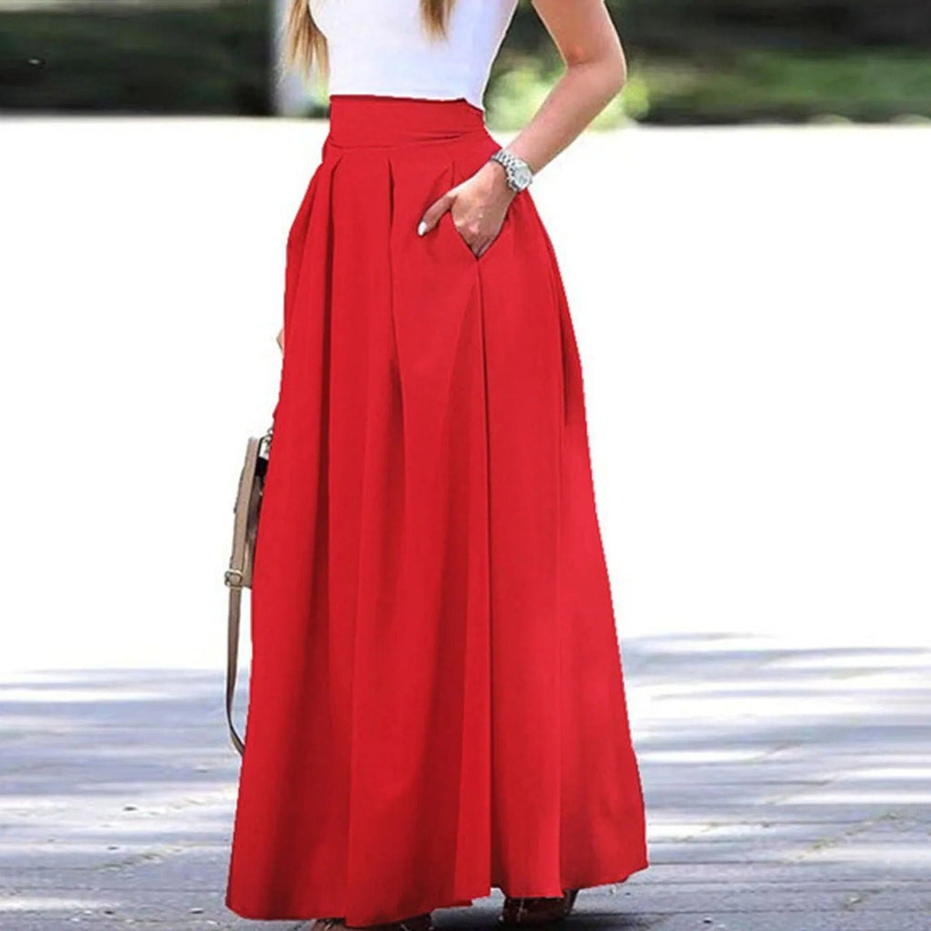 Plissierter Rock mit Hoher Taille