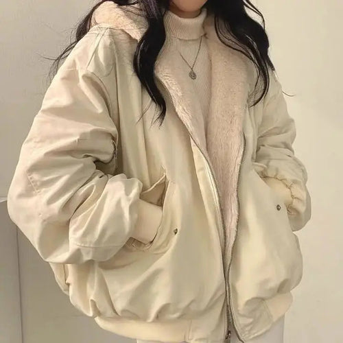 Übergröße Teddy Bomberjacke für Damen