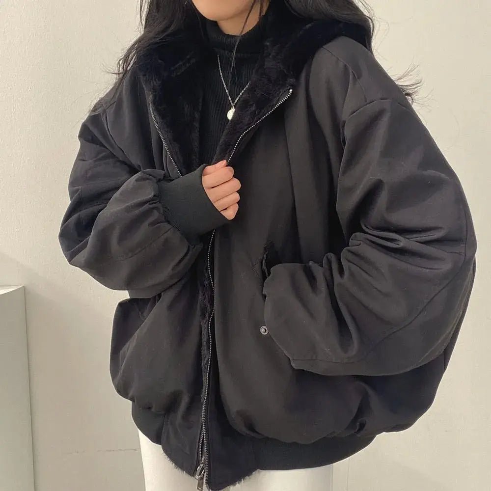 Übergröße Teddy Bomberjacke für Damen
