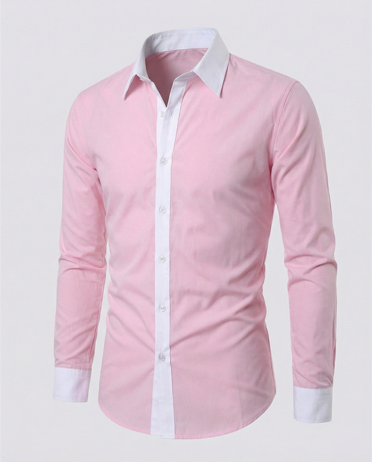 Zweifarbiges, Schmal Geschnittenes Herrenhemd