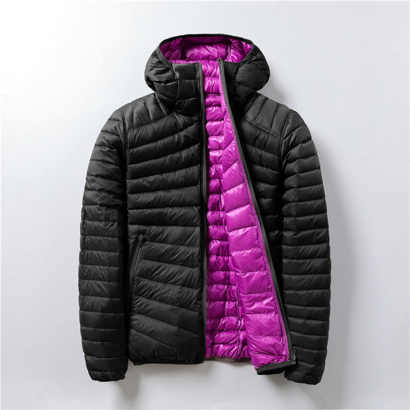 Leichte Daunenjacke mit Kontrastfutter Polyester Warm und Praktisch