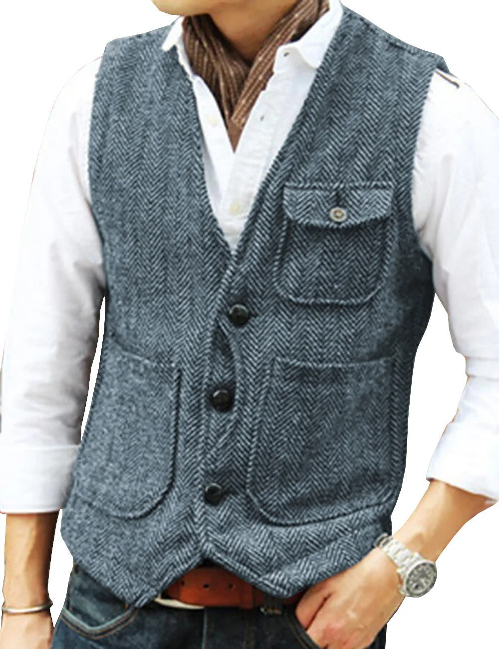Vintage-Weste Ohne Ärmel aus Tweed für Herren