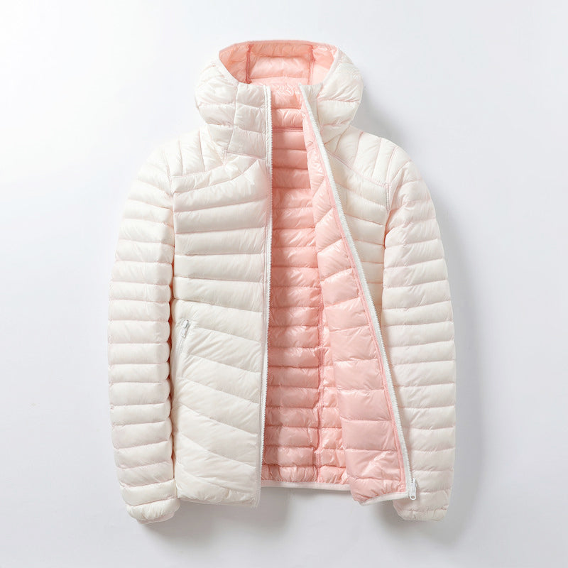 Leichte Daunenjacke mit Kontrastfutter Polyester Warm und Praktisch